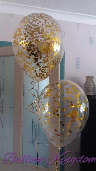 gold confetti balloons