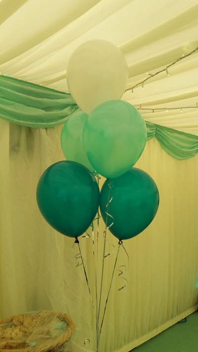 mint, teal and white balloons