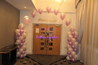 spiral balloon columns with double bubble arch 