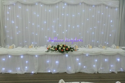 Starlight back drop and table skirt hire