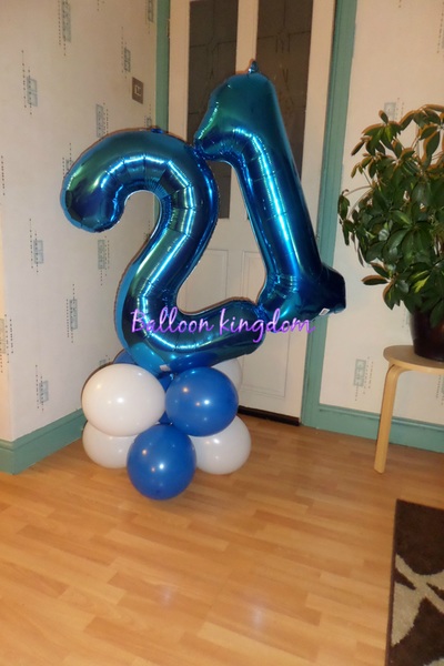 large 21st  balloon numbers on latex base