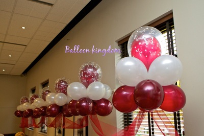 burgundy and white cloud 9 balloon
