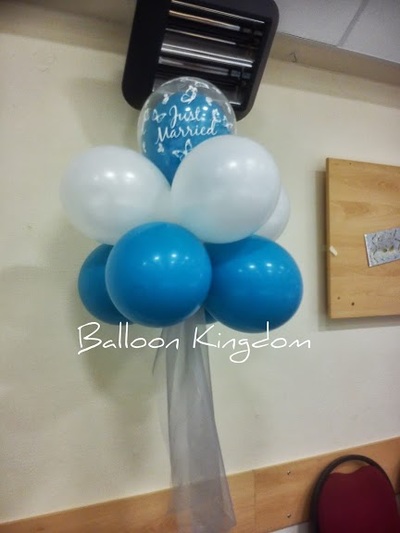 turquoise and white cloud 9 balloon