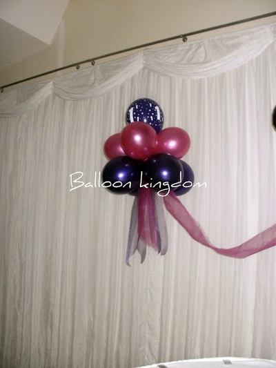 pink and  purple cloud 9 balloon 