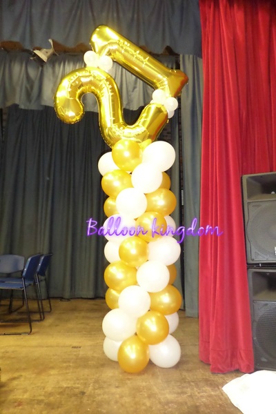 balloon column with double joined number top 