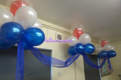 blue white and red 3 linked cloud 9 balloons