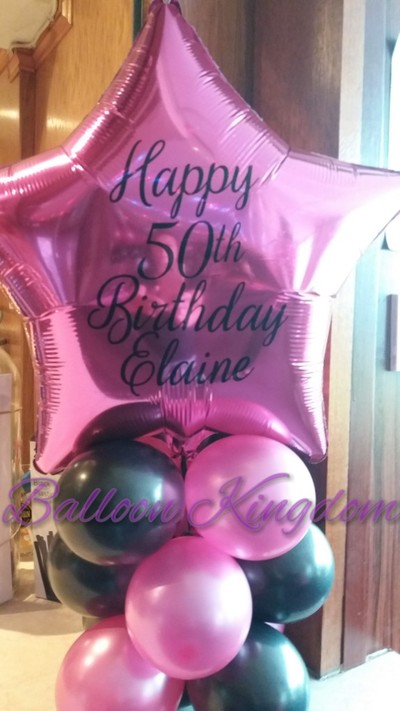 balloon centerpieces with personalised 18" foil top 