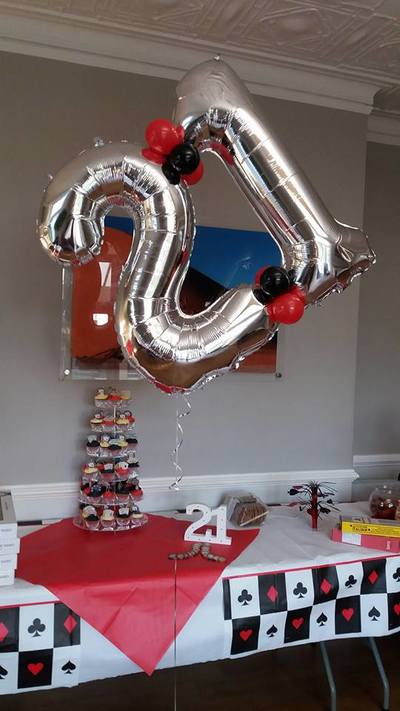 Double joint number foil balloons 
