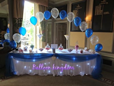 candy buffet balloon arch