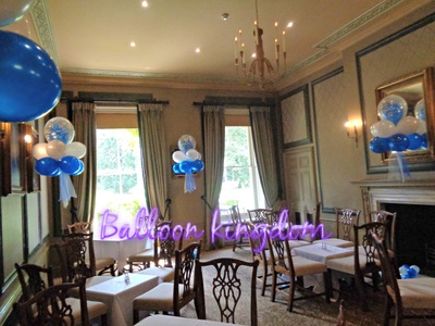 royal blue and white cloud 9 balloon