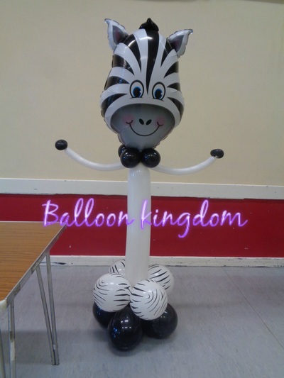 zebra balloon scuplture