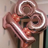 Rose gold giant number balloon sculpture